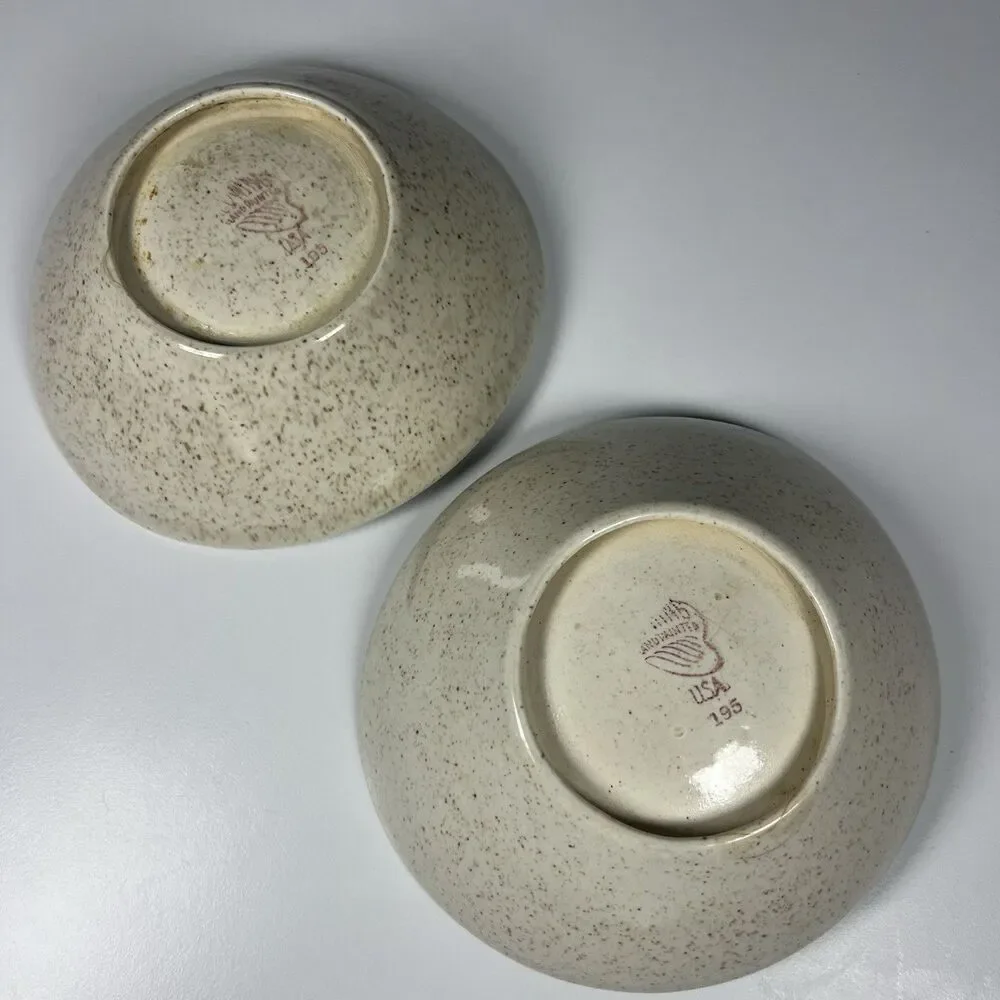 MCM Redwing Bobwhite Pattern Soup Salad Bowls Oval 6.5